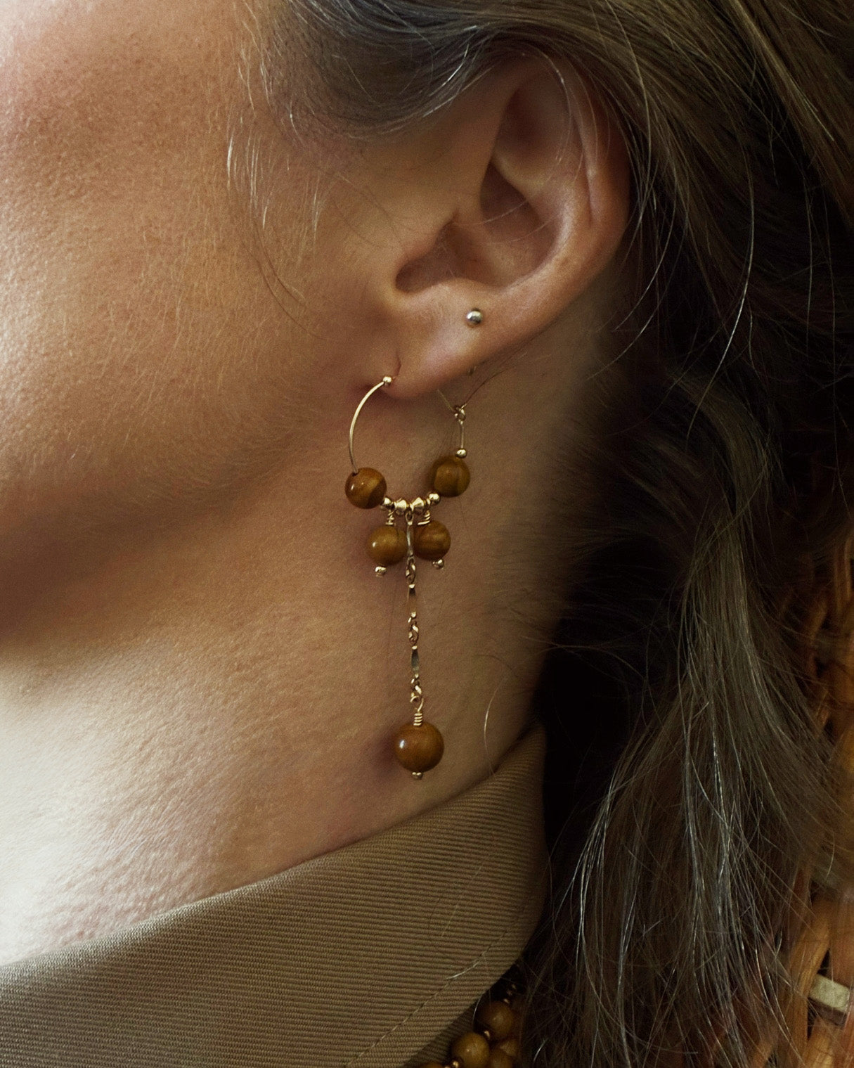 Arabella Wood Hoops