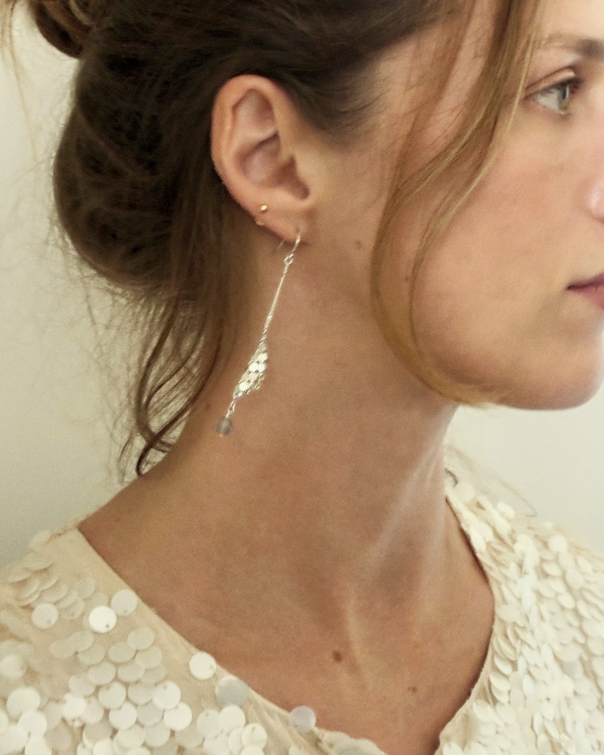 Vesper Glomesh Silver Earrings