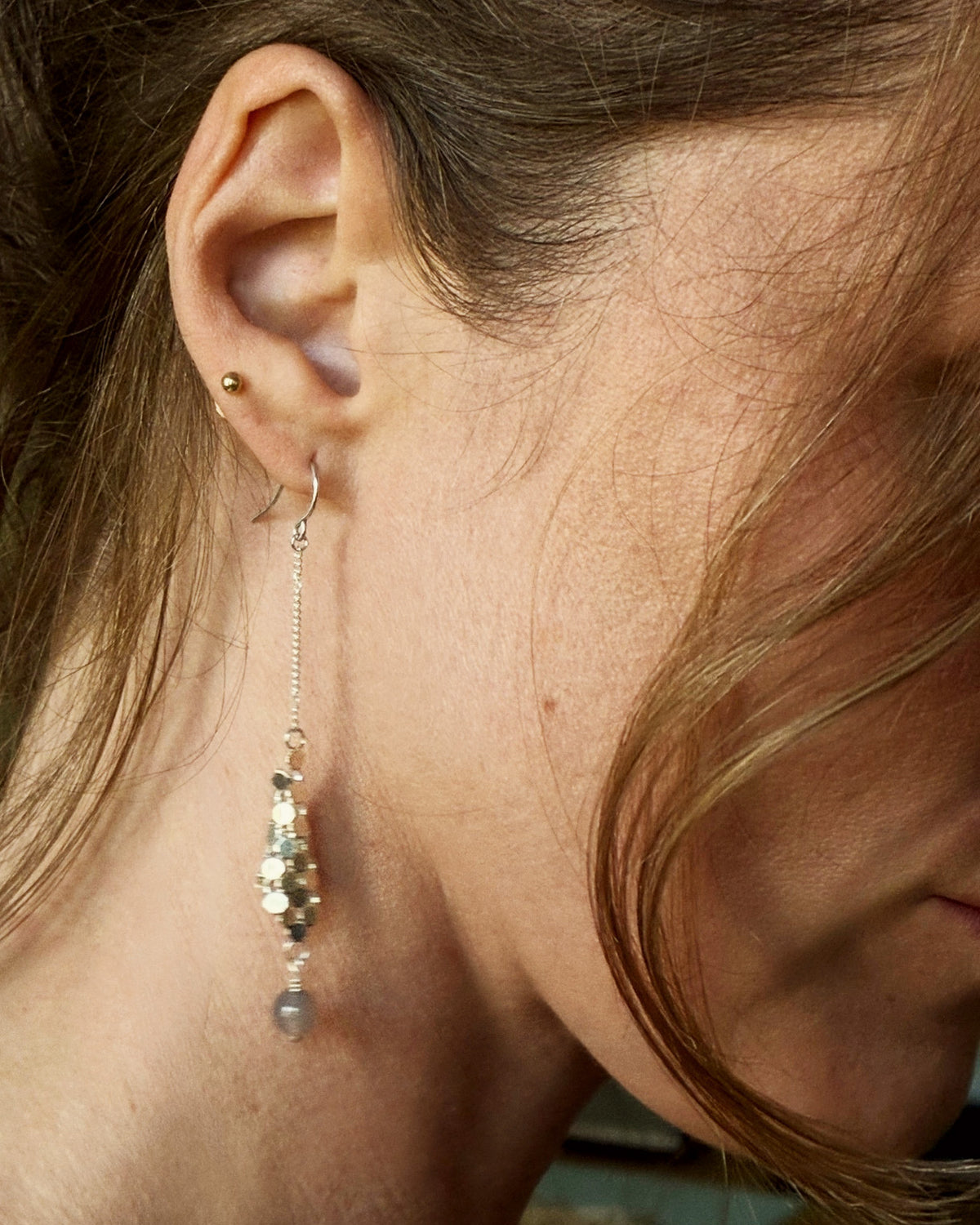 Vesper Glomesh Silver Earrings