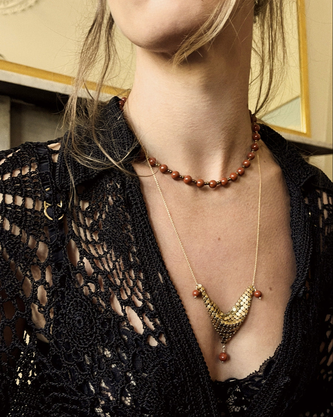 Vesper Glomesh Gold Necklace