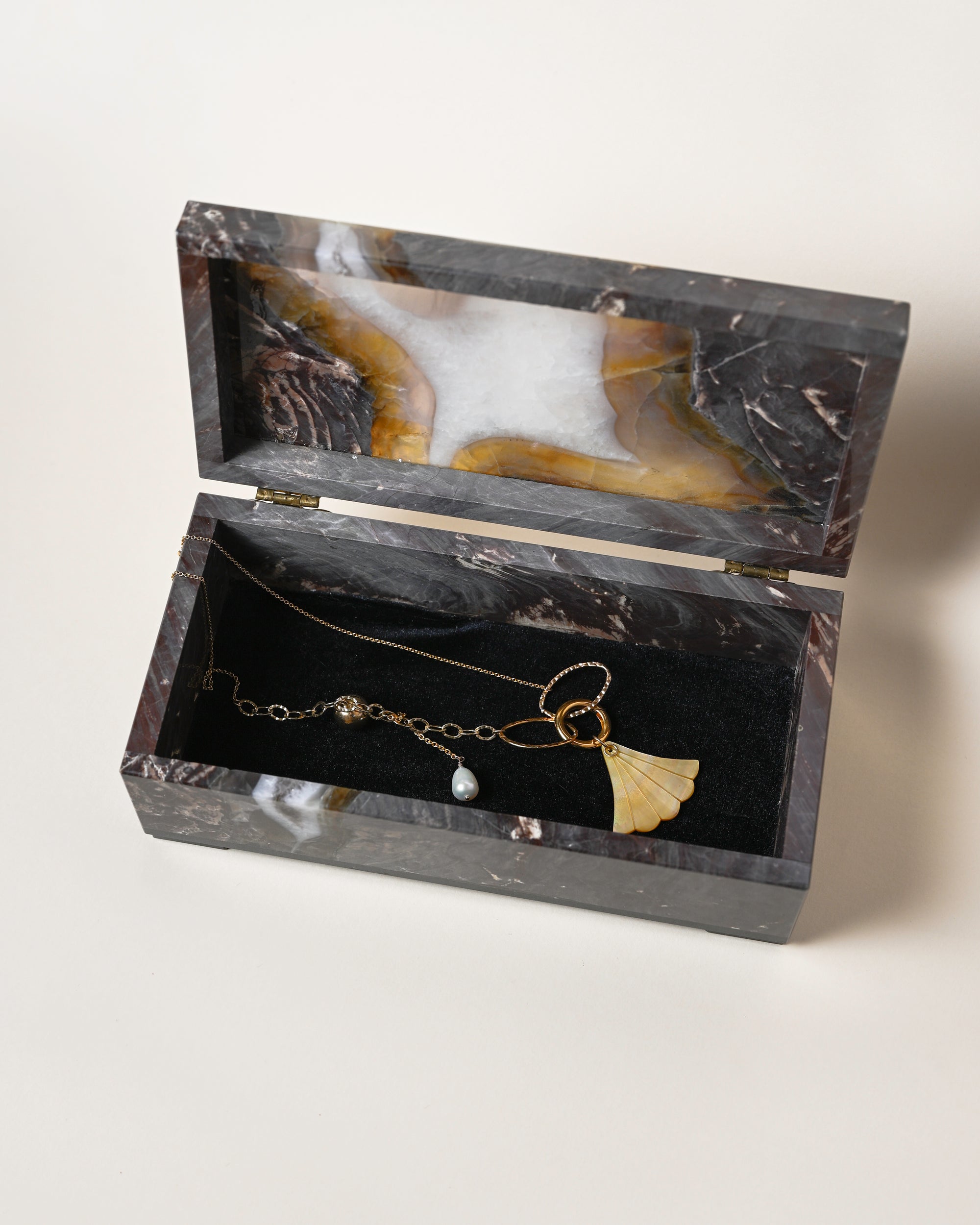 Black Marble Jewellery Box