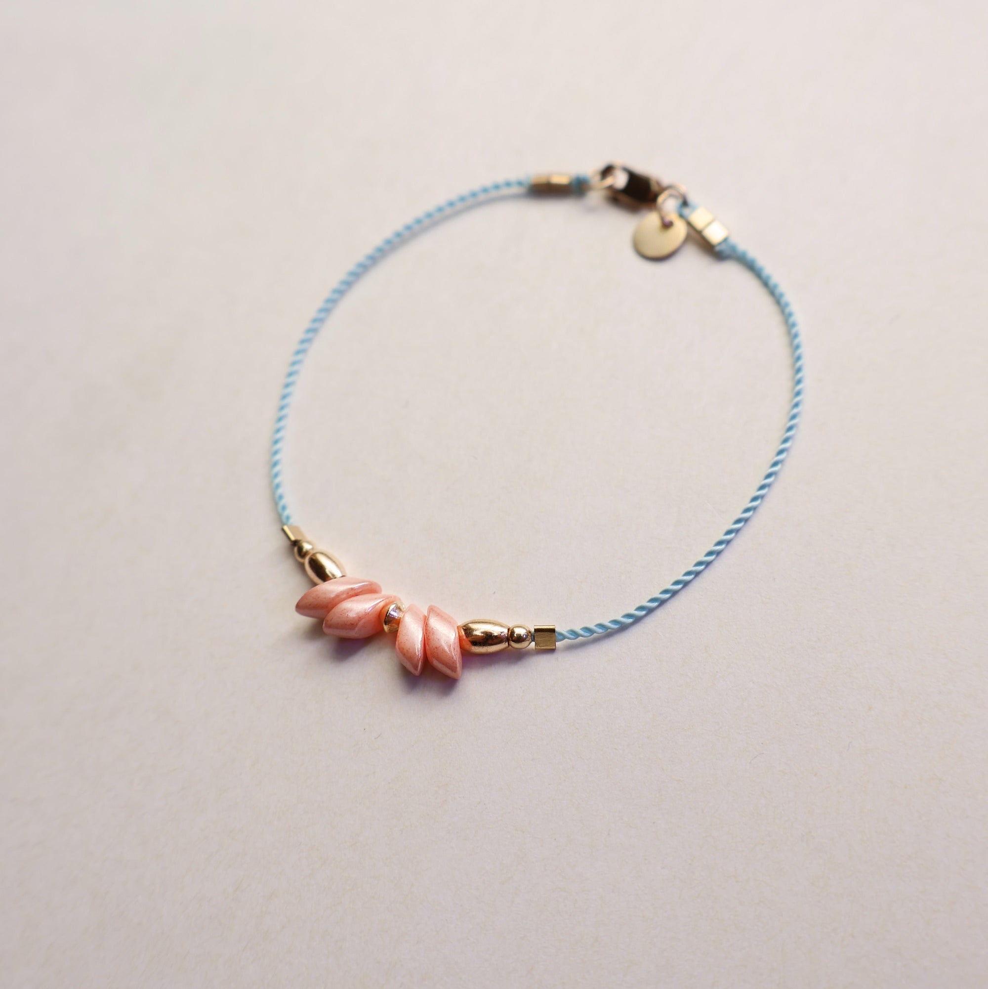 Fiorella Peach Cord Bracelet