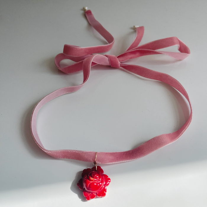 Rose Velvet Necklace