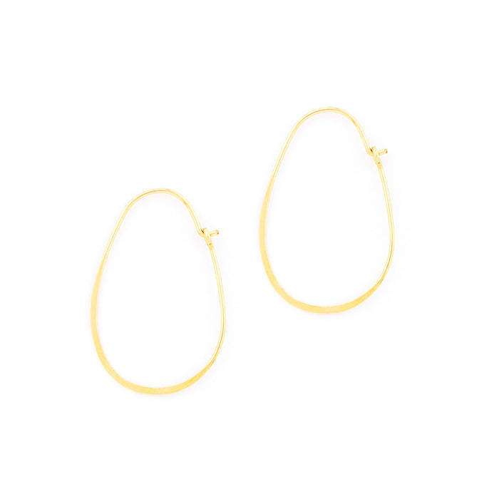 Hammered Oval Hoops