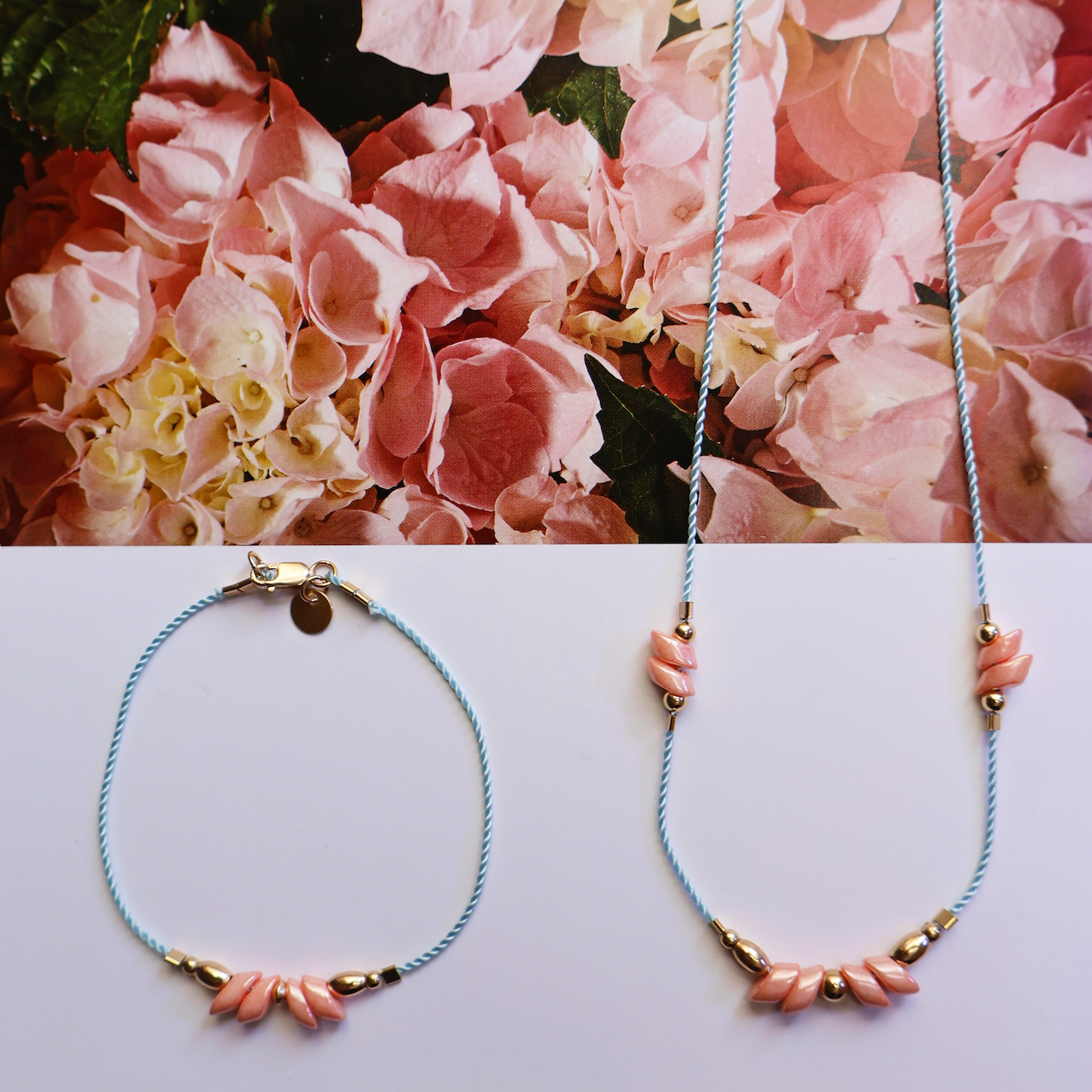 Fiorella Peach Cord Bracelet