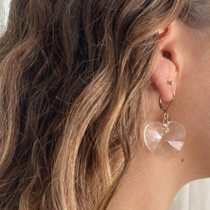 Glass Heart Earrings