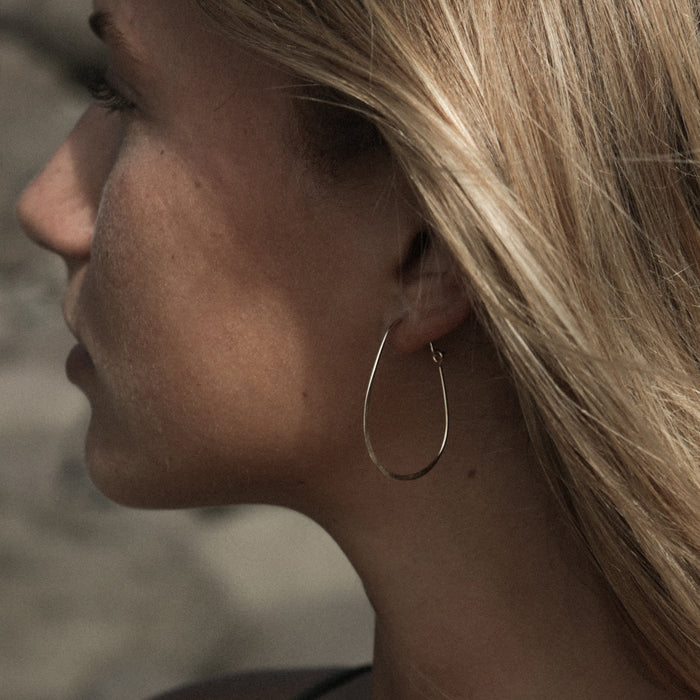 Hammered Oval Hoops
