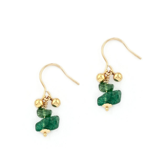 Tegan Drop Emerald Earrings