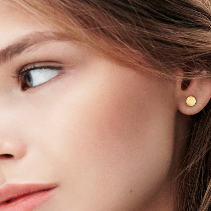Solid Gold Dot Earrings